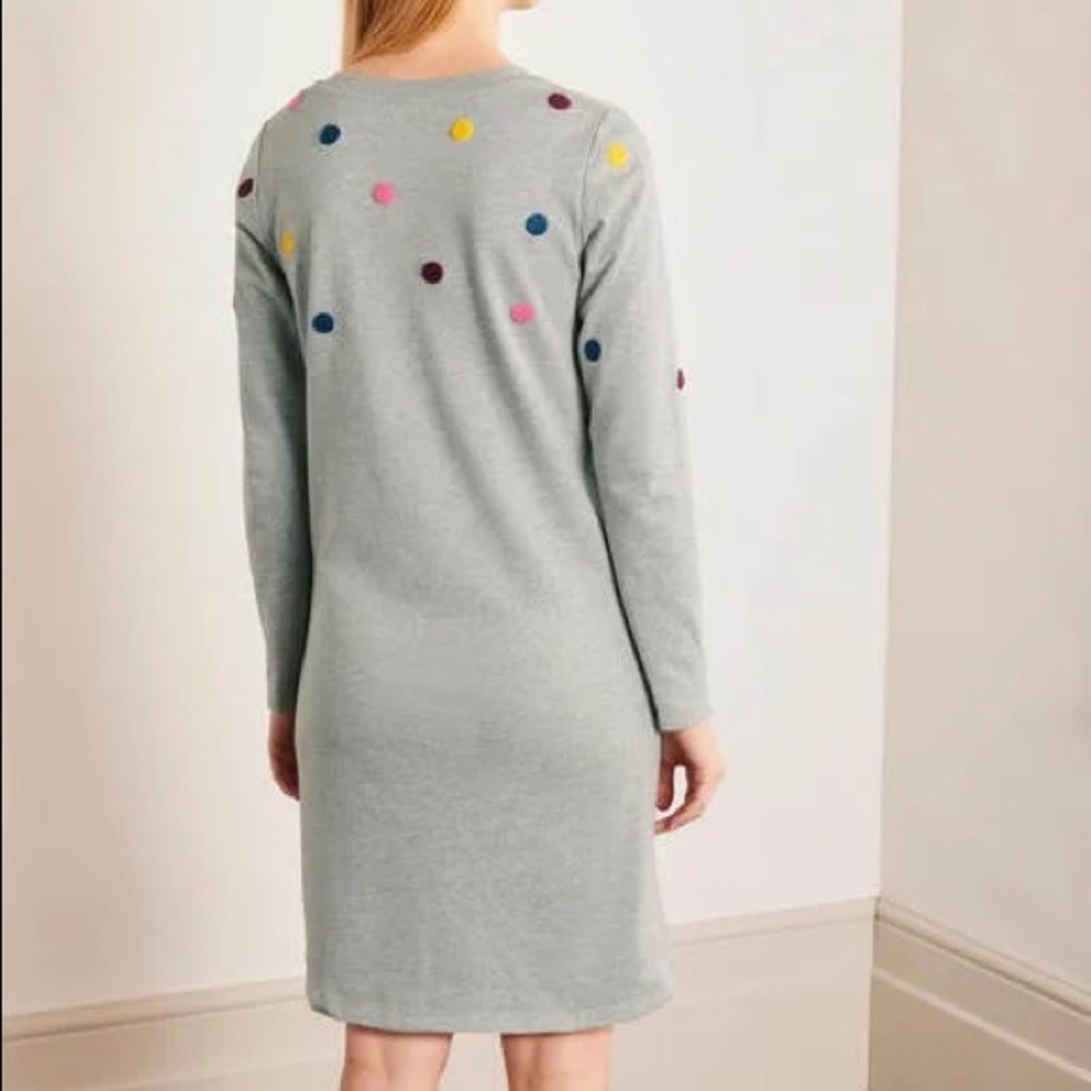 Boden Grey Marl Boucle Spot Sweatshirt Dress - Picture 3 of 9